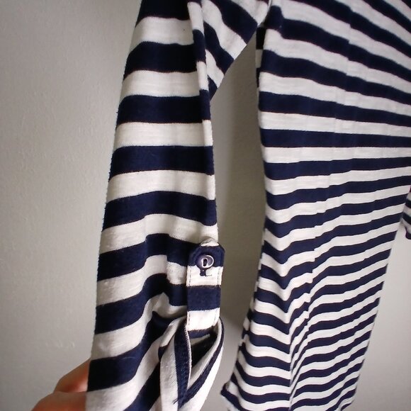 UGC Almost Famous Navy and white stripe with lace 3/4 sleeve sz sm - Picture 4 of 11